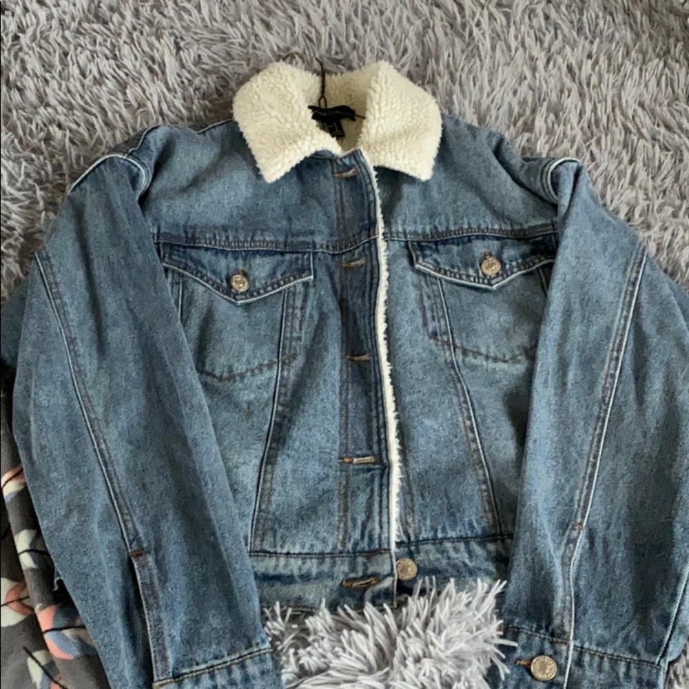 Sherpa lines denim jacket NWOT
